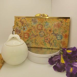 Handmade Leather Floral Clutch